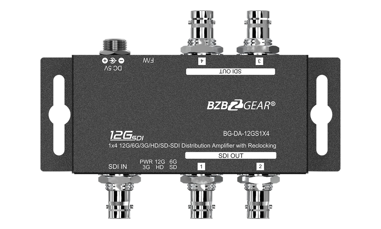 BZBGEAR BG-DA-12GS1X4 4K UHD 12G-SDI 1×4 Splitter/Distribution Amplifier