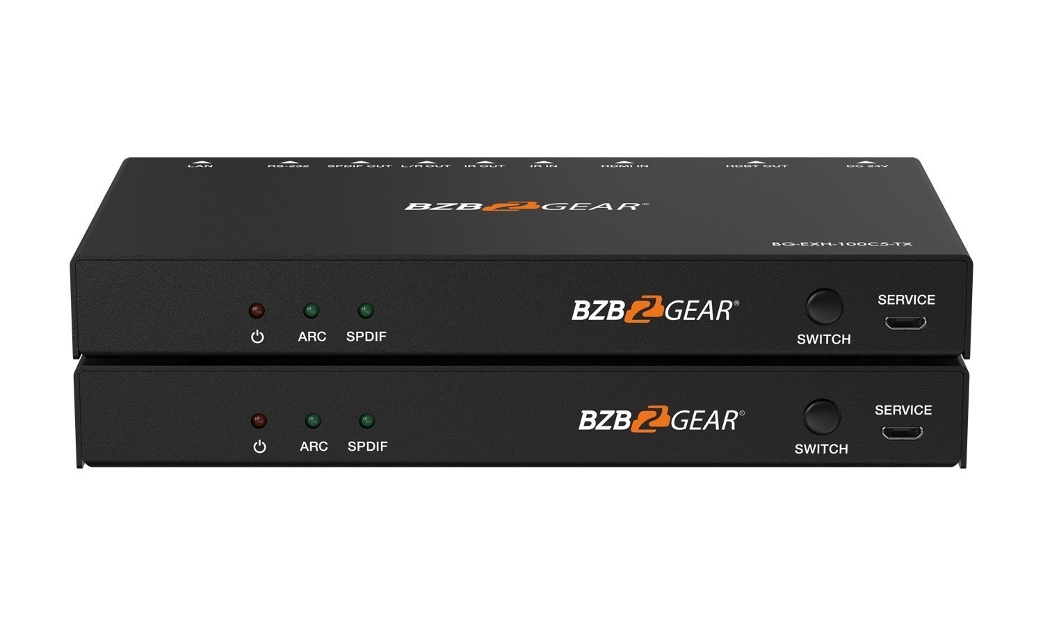 BZBGEAR BG-EXH-100C5 4K UHD HDMI HDBaseT Extender with IR/ARC/PoC/RS-232/Ethernet and Audio Embedding/De-embedding up to 330ft