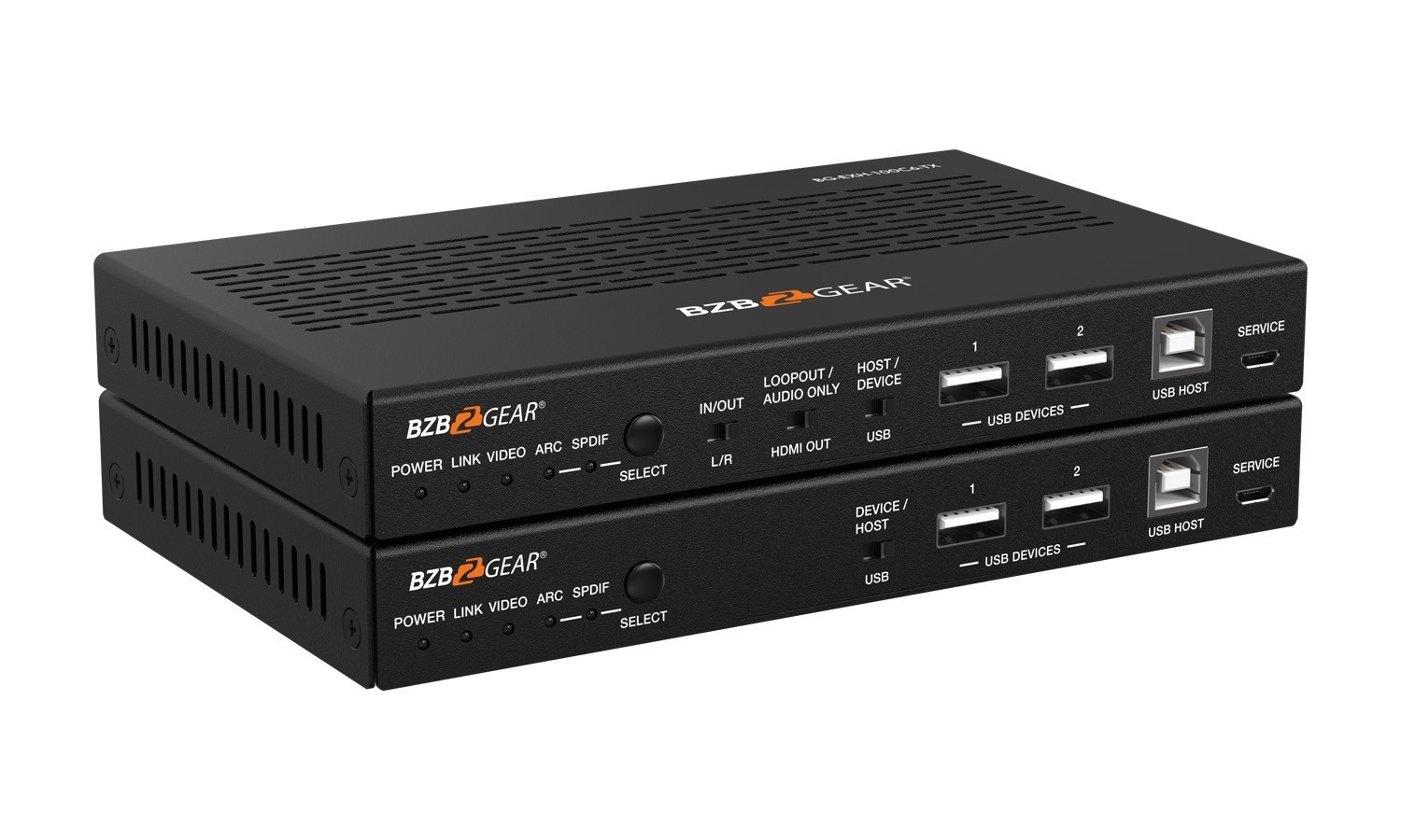 BZBGEAR BG-EXH-100C6 4K UHD HDMI/HDBaseT 3.0 Extender with IR/eARC/ARC/PoC/RS-232/Ethernet/USB 2.0 and Audio Embedding/De-embedding up to 330ft - Image 2