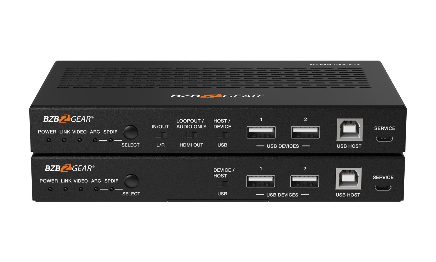BZBGEAR BG-EXH-100C6 4K UHD HDMI/HDBaseT 3.0 Extender with IR/eARC/ARC/PoC/RS-232/Ethernet/USB 2.0 and Audio Embedding/De-embedding up to 330ft