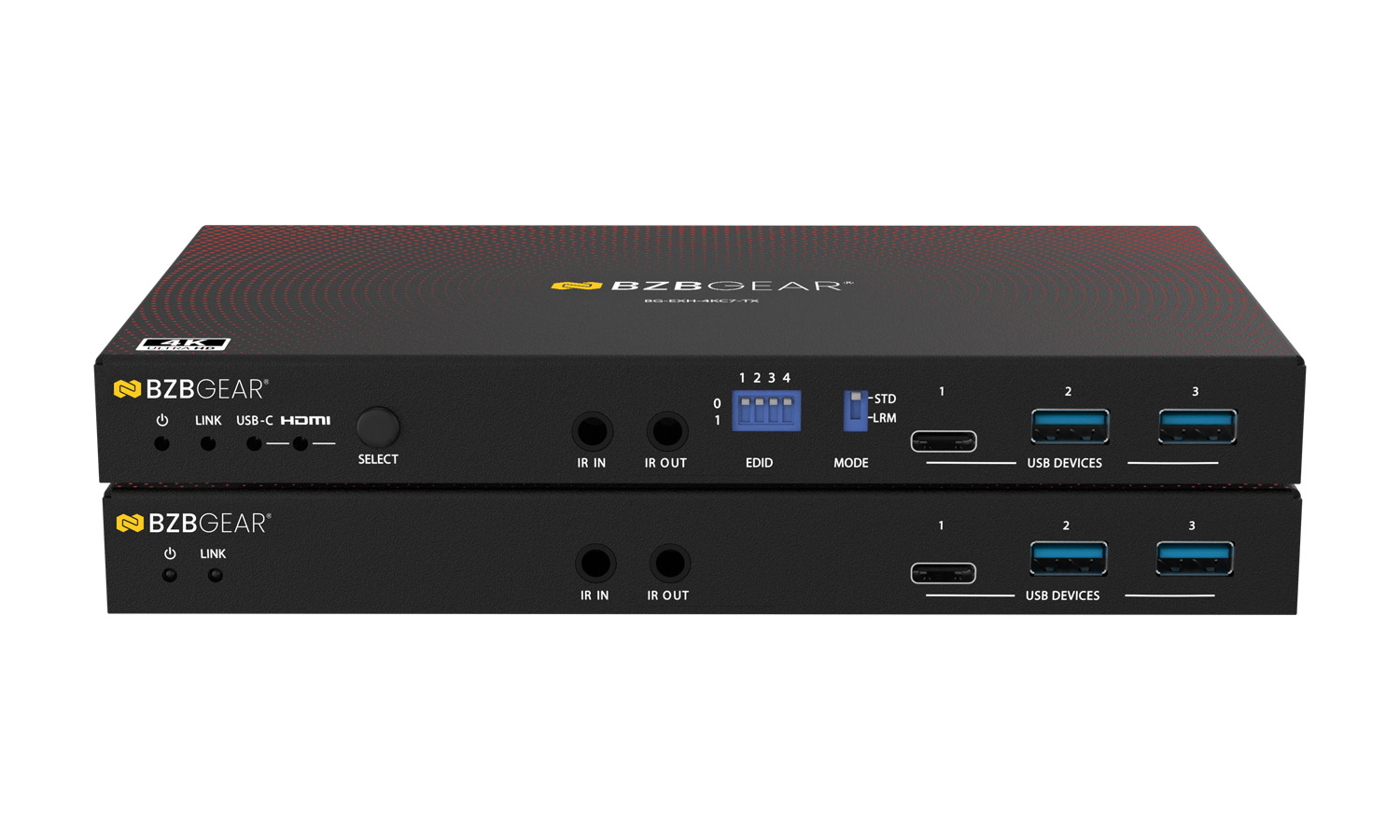 BZBGEAR BG-EXH-4KC7 4K UHD HDMI/USB-C KVM HDBaseT 3.0 Extender/Switcher with USB 3.0/Ethernet/IR/RS-232/POE