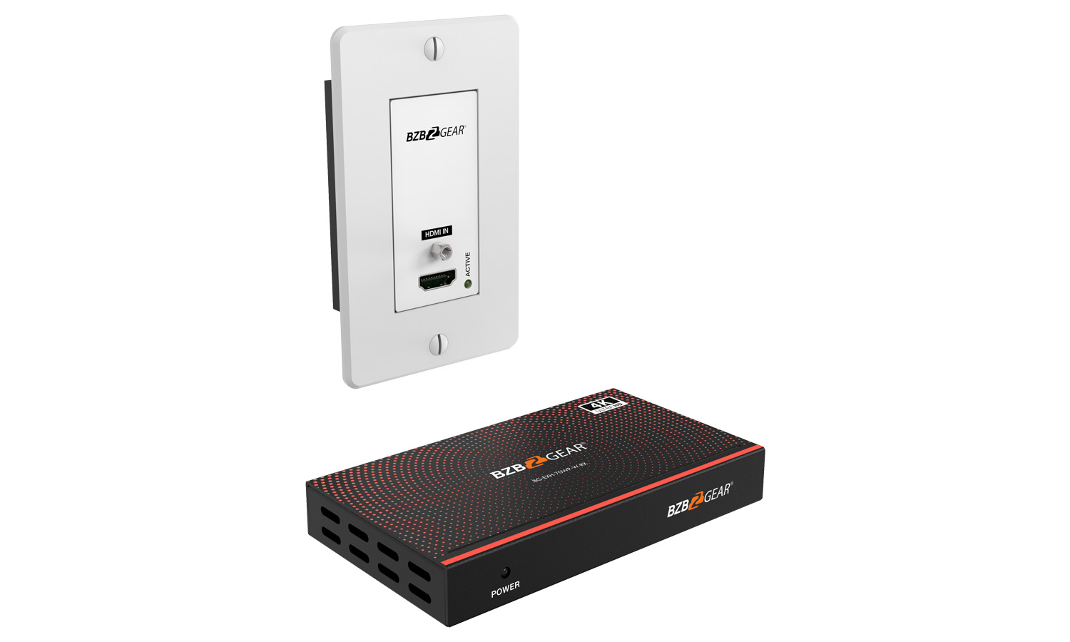 BZBGEAR BG-EXH-70WP-W 4K UHD 18Gbps HDMI Wall Plate Transmitter/Receiver Kit up to 230ft