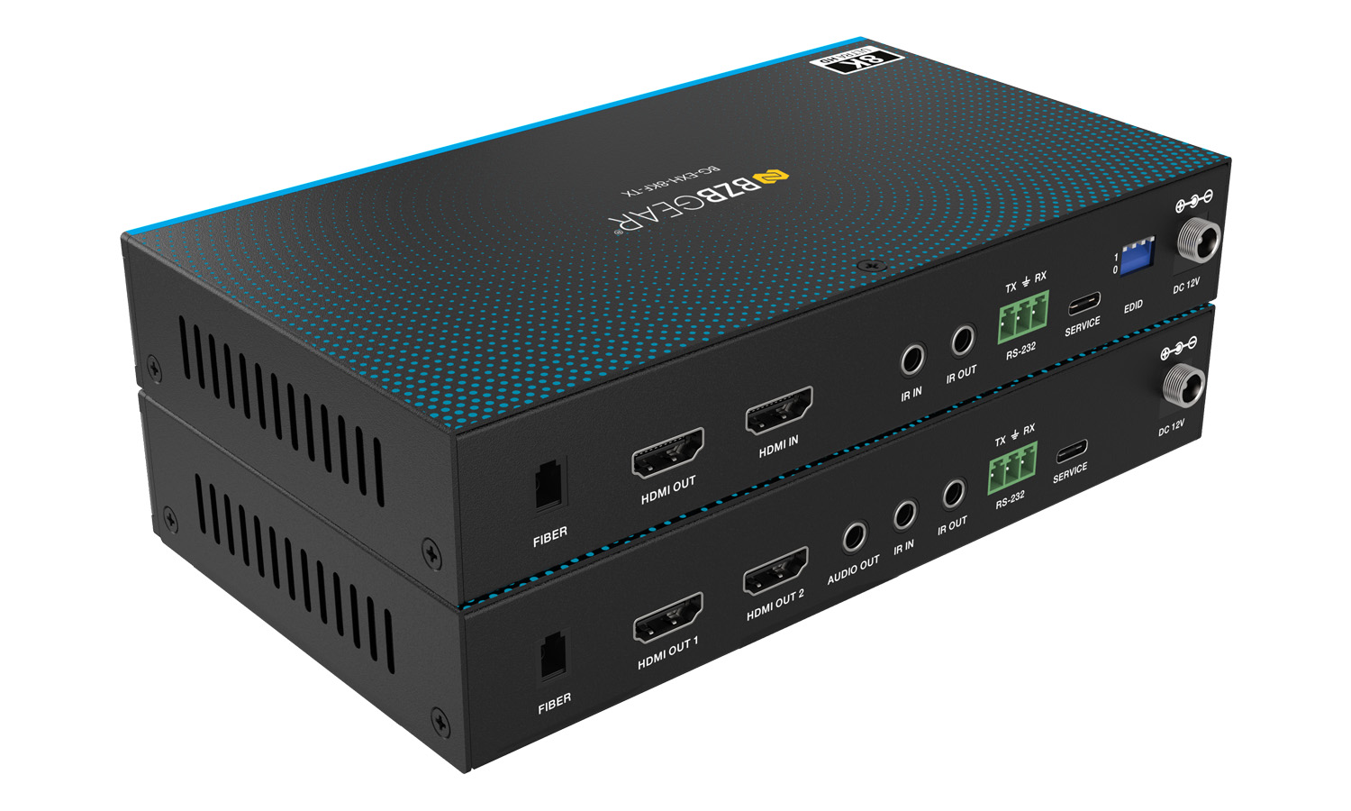 BZBGEAR BG-EXH-8KF 8K UHD HDMI 2.1 Over Fiber Extender - 8K60/4K120Hz with IR/RS-232/EDID Management & Audio Embedding/De-Embedding - Image 4