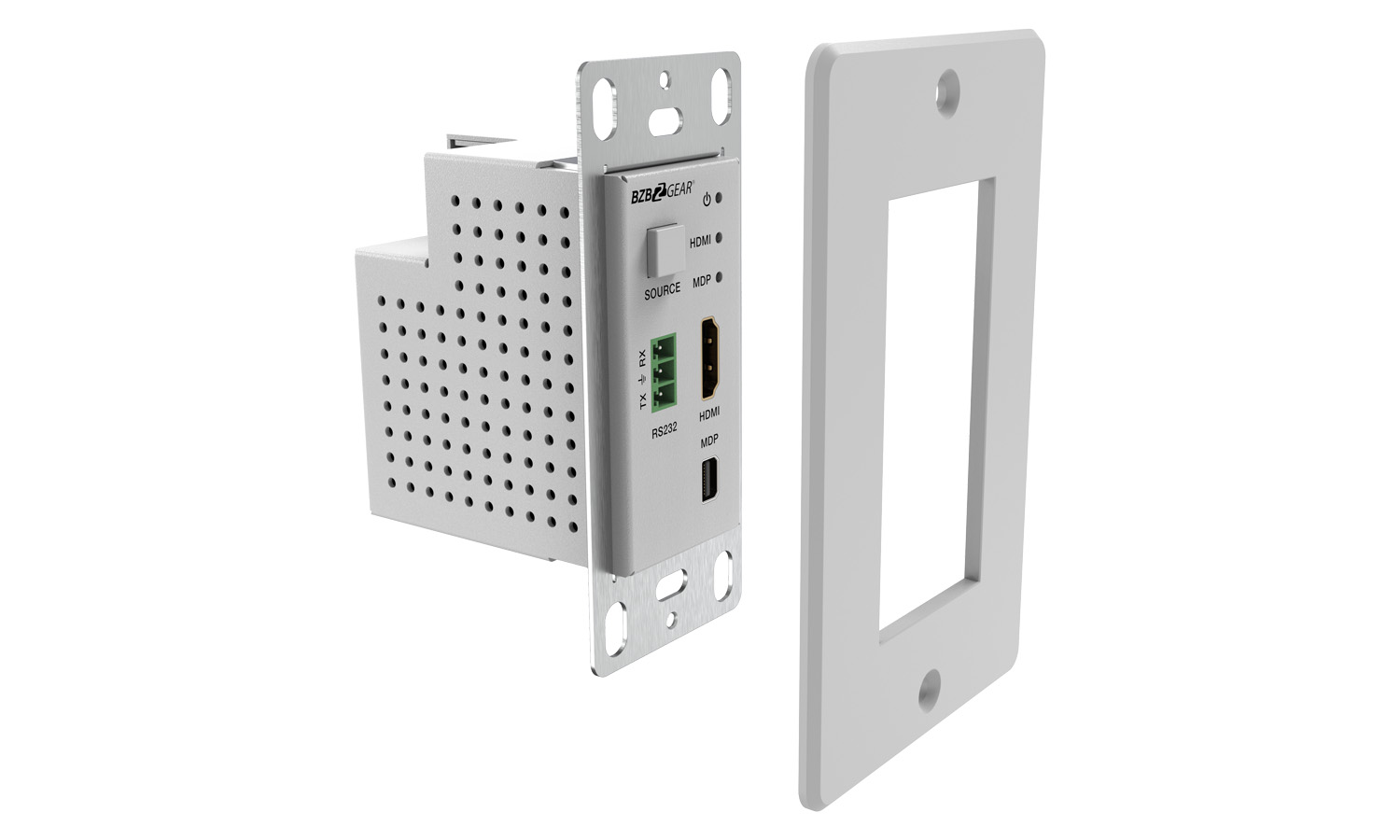 BZBGEAR BG-EXHD-70UCWP-W 3x1 HDMI/MDP Wall Plate Switcher & HDBaseT Extender Kit, 4K UHD 18Gbps with RS232 – 230ft Range - Image 3