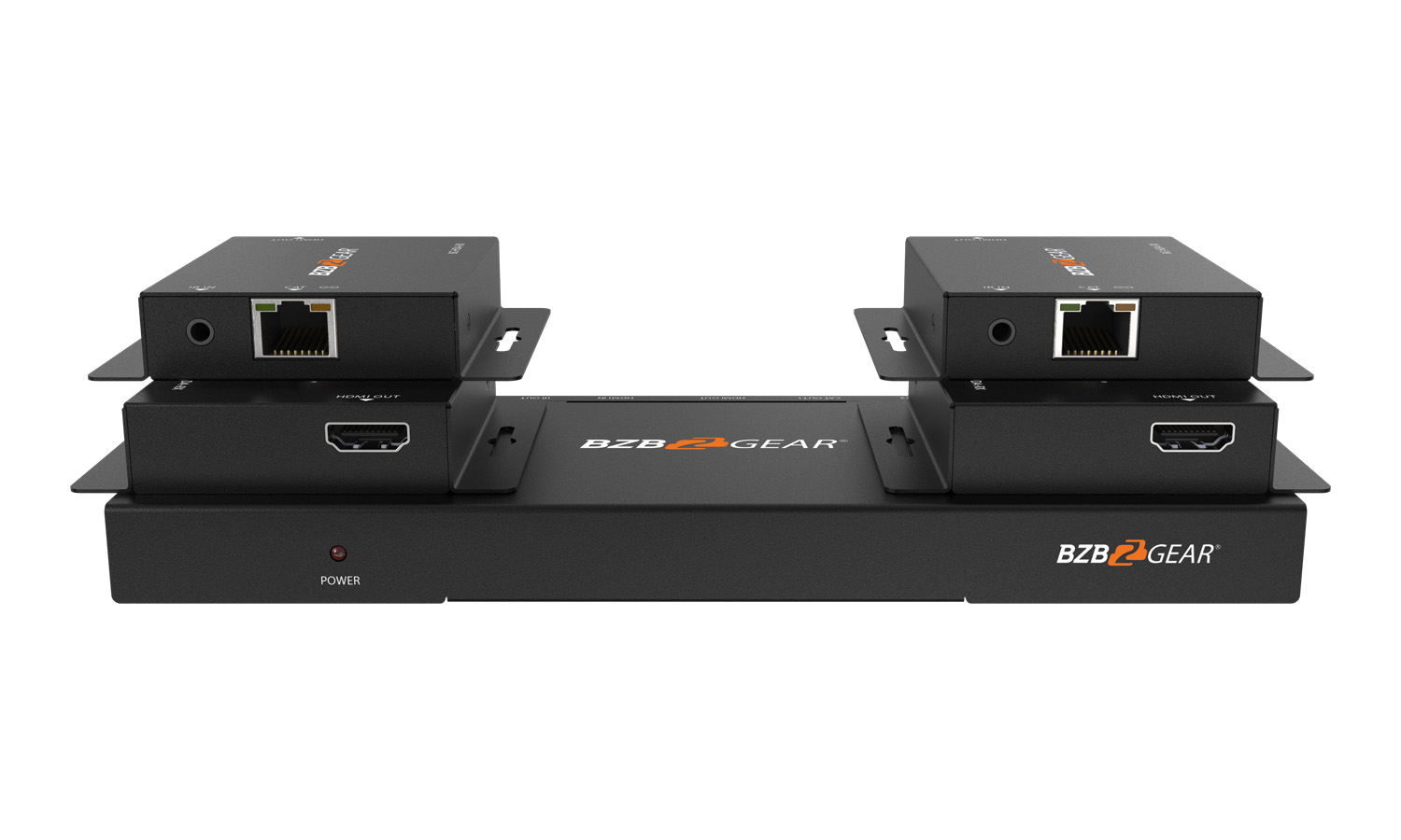 BZBGEAR BG-HDA-E14 1×4 1080P/4K30 HDMI Splitter/Distribution Amplifier Kit with 4 Receivers up to 230ft over Category Cable