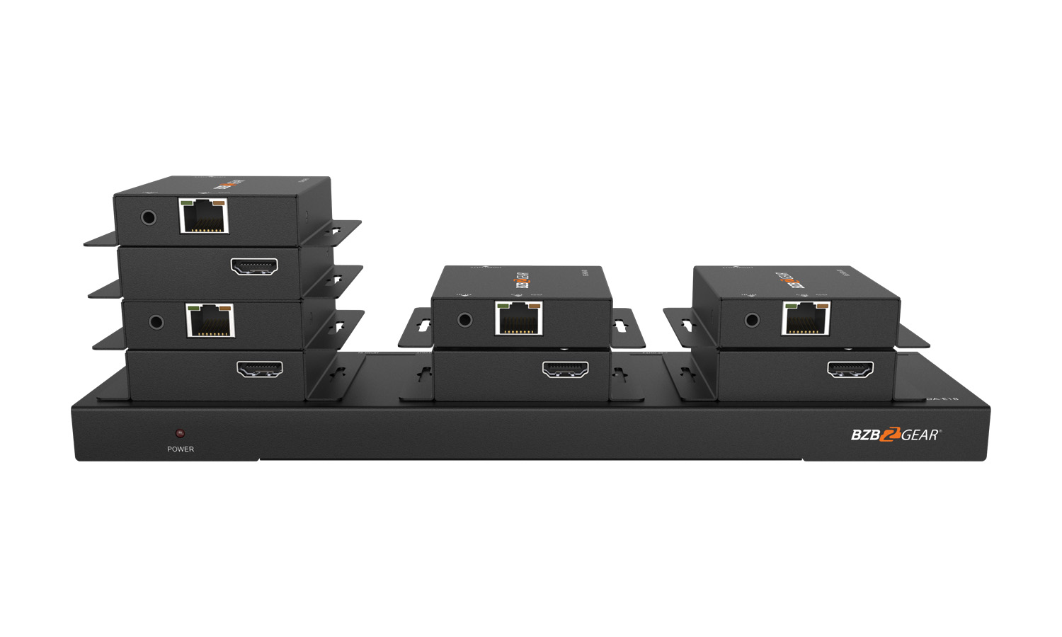 BZBGEAR BG-HDA-E18 1×8 1080P/4K30 HDMI Splitter/Distribution Amplifier Kit with 8 Receivers up to 230ft over Category Cable