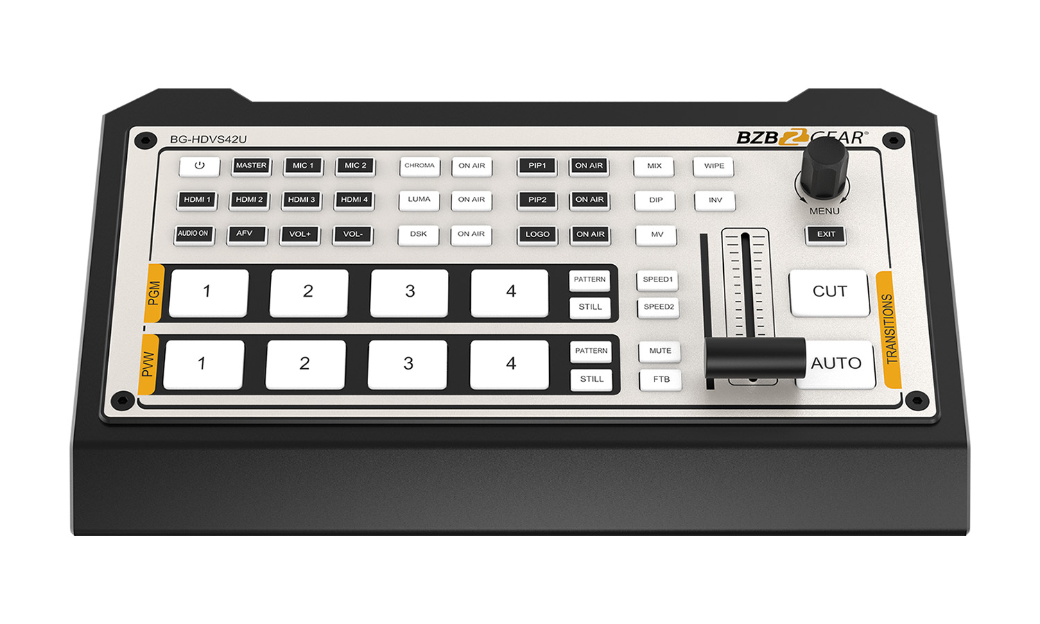 BZBGEAR BG-HDVS42U 4-Channel 1080P FHD HDMI Live Streaming Switcher Mixer with HDMI/USB-C Output - Image 2