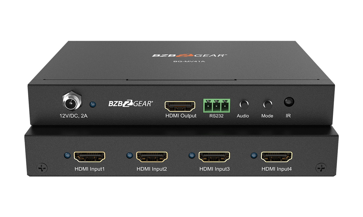 BZBGEAR BG-MV41A 4×1 1080P FHD HDMI Switcher/Scaler/MultiViewer with IR/RS-232