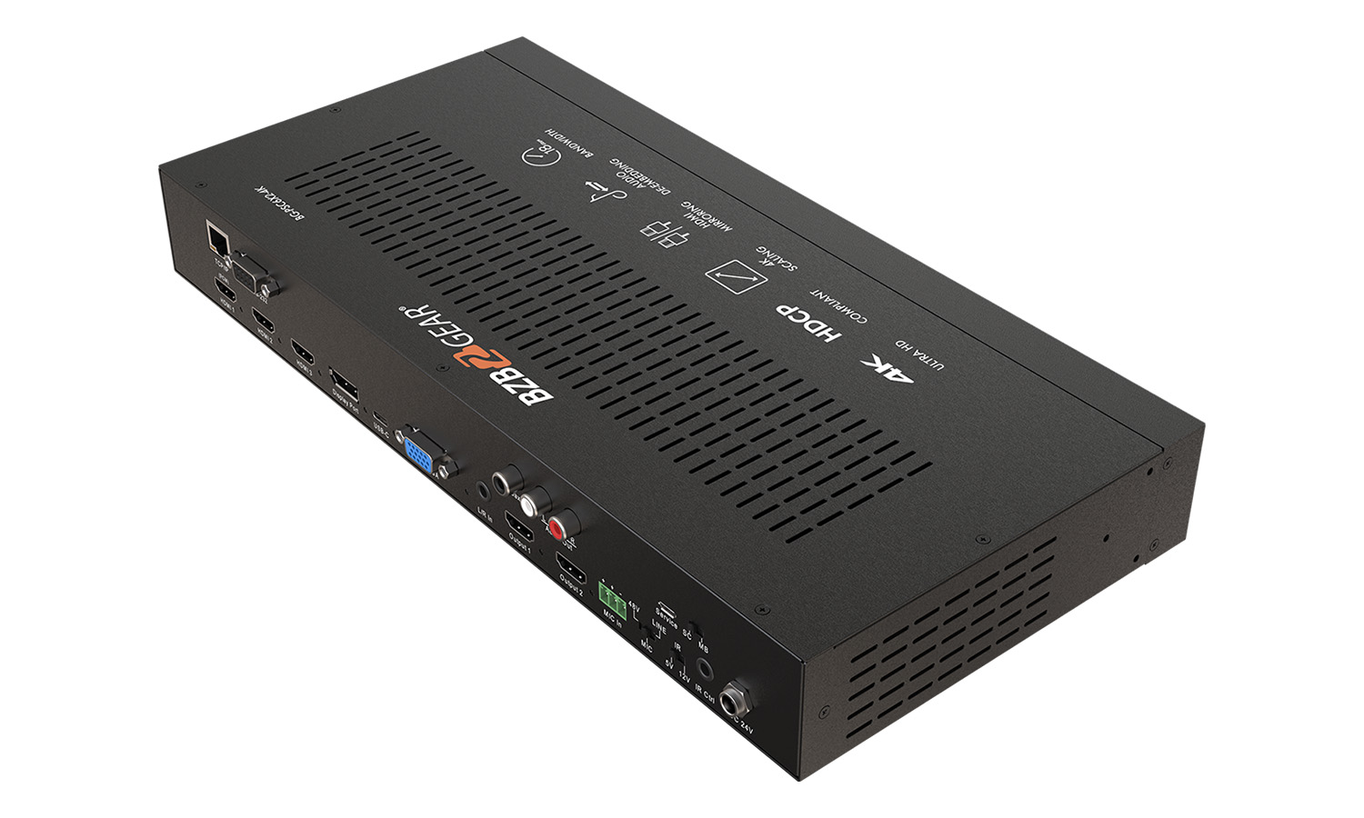 BZBGEAR BG-PSC6x2-4K 6x2 4K UHD Conference Room Presentation Switcher Scaler with HDMI/VGA/USB-C/DP and Audio - Image 5