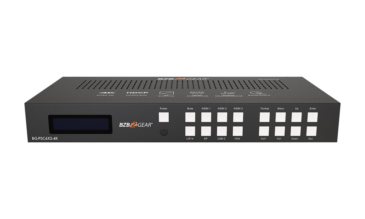 BZBGEAR BG-PSC6x2-4K 6x2 4K UHD Conference Room Presentation Switcher Scaler with HDMI/VGA/USB-C/DP and Audio - Image 7