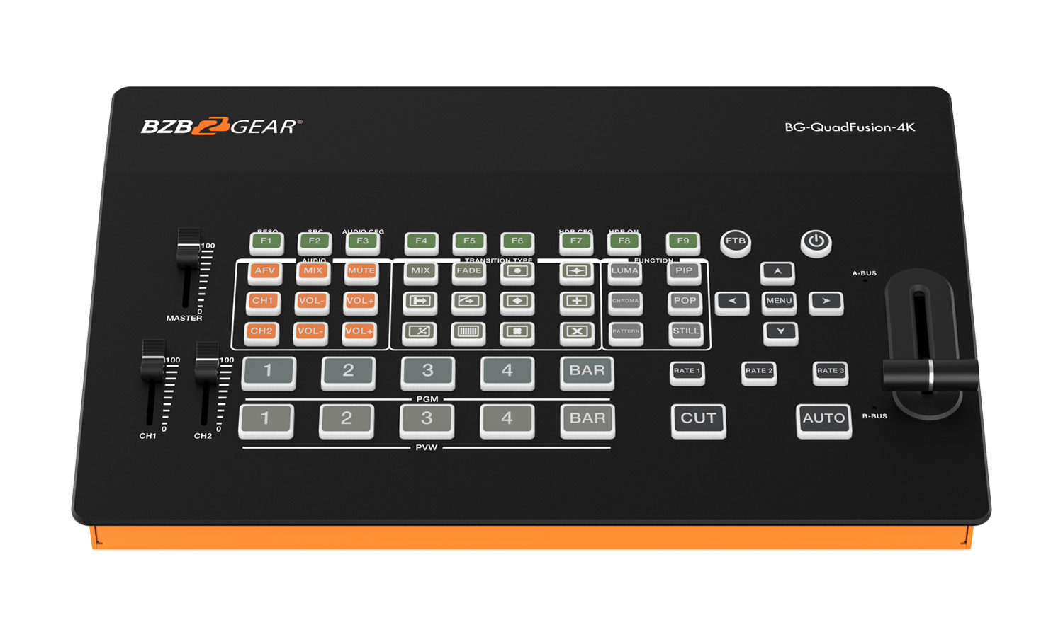 BZBGEAR BG-QuadFusion-4K 4-Channel 4K UHD Live Streaming HDMI/DP Switcher Mixer with PIP and USB 3.0 Capture Card