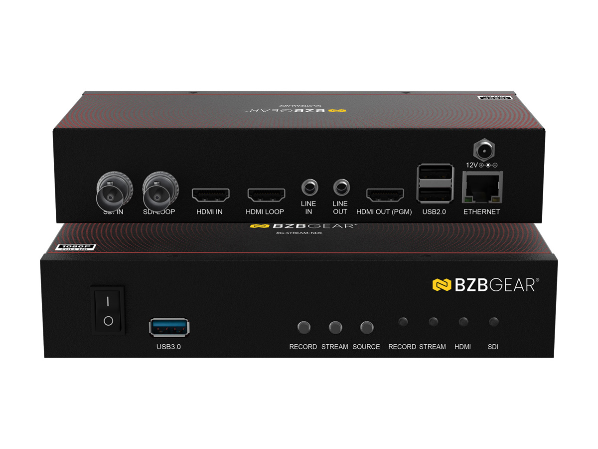 BZBGEAR BG-STREAM-NDE 1 Channel SDI/HDMI Encoder/Decoder/Recorder with Audio/USB 3.0 for Storage plus NDI Support