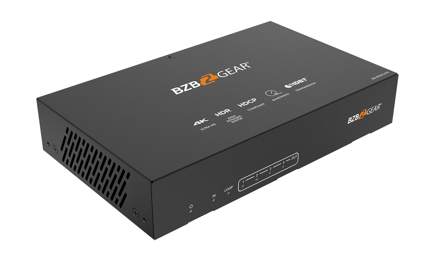 BZBGEAR BG-UDA-E14 1x4 4K UHD HDMI HDBaset Splitter/Distribution Amplifier Kit with 4 Receivers and IR/RS-232/Audio De-embedding up to 390ft Over Category Cable - Image 3
