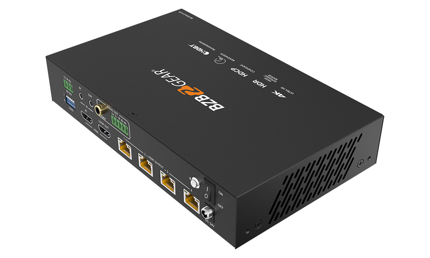 BZBGEAR BG-UDA-E14 1x4 4K UHD HDMI HDBaset Splitter/Distribution Amplifier Kit with 4 Receivers and IR/RS-232/Audio De-embedding up to 390ft Over Category Cable - Image 6