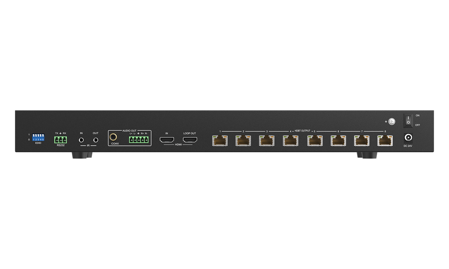 BZBGEAR BG-UDA-E18 1x8 4K UHD HDMI HDBaset Splitter/Distribution Amplifier Kit with 8 Receivers and IR/RS-232/Audio De-embedding up to 390ft Over Category Cable - Image 6