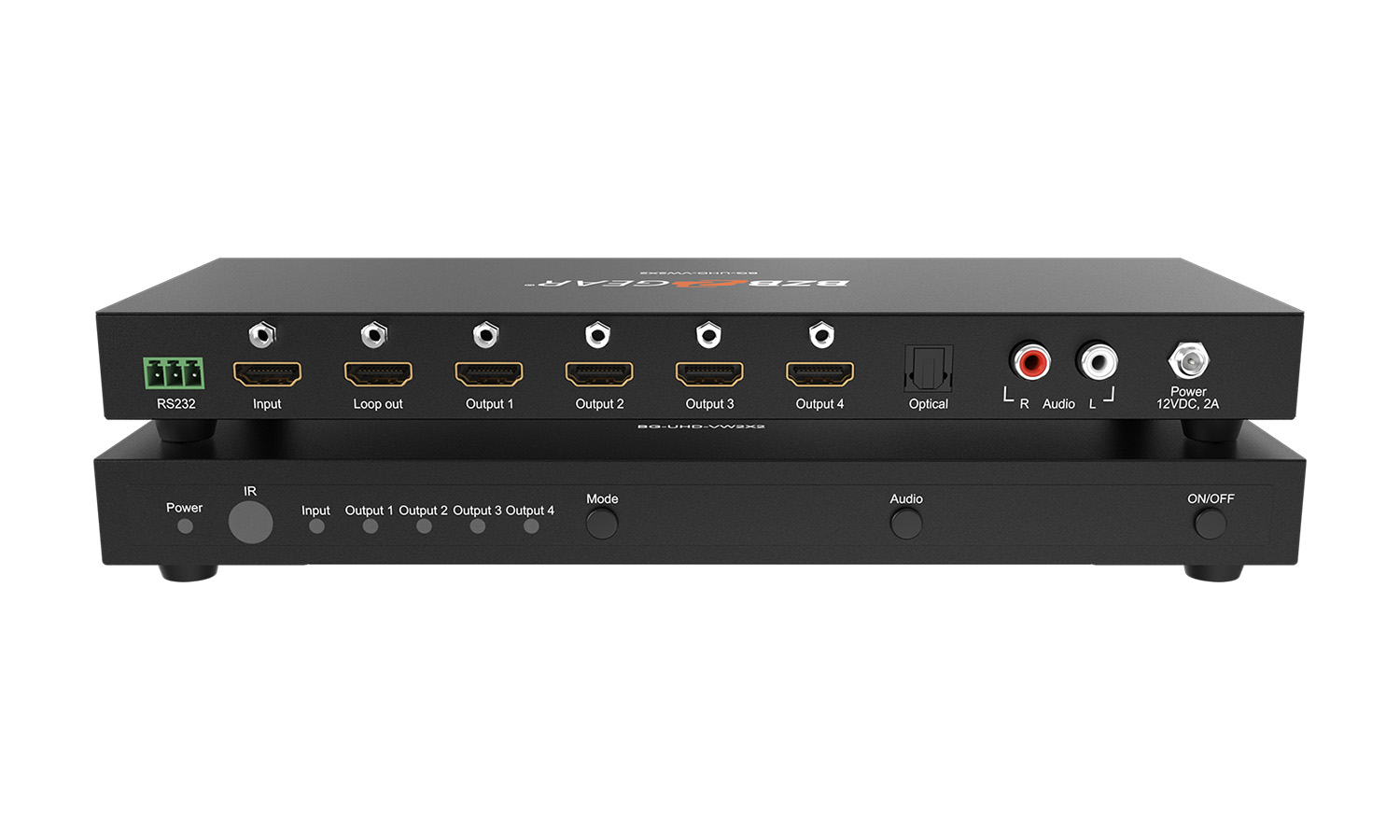 BZBGEAR BG-UHD-VW2X2 2×2 4K UHD HDMI Video Wall Controller with Audio De-embedding