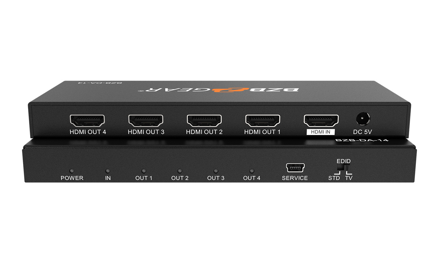 BZBGEAR BG-DA-14 1×4 4K UHD HDMI Splitter with HDR and 3D Support