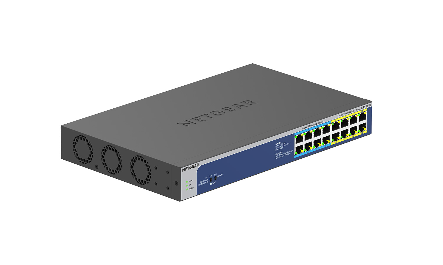 BZBGEAR NET-6RU905 Netgear 16-Port POE++ Gigabit Ethernet Unmanaged Switch 380 W PoE Budget (GS516UP-100NAS) - Image 2