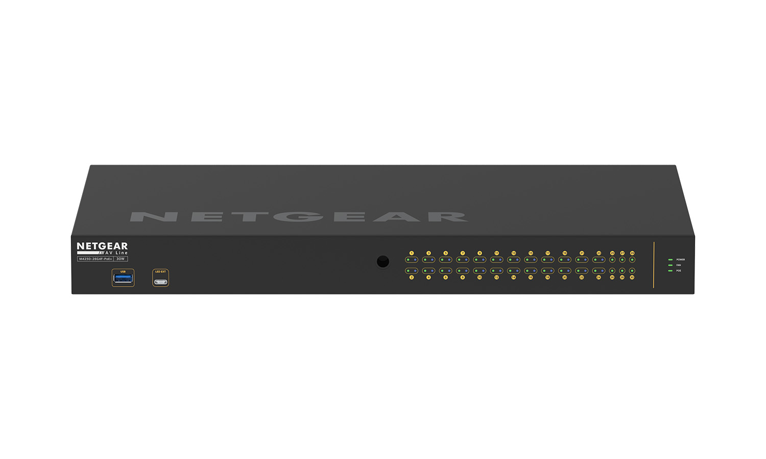BZBGEAR NET-M4250-26G4F-PoE+PC NETGEAR AV LINE 24X1G POE+ 300W 2X1G and 4X SFP Managed Switch (Preconfigured GSM4230P-100NAS)
