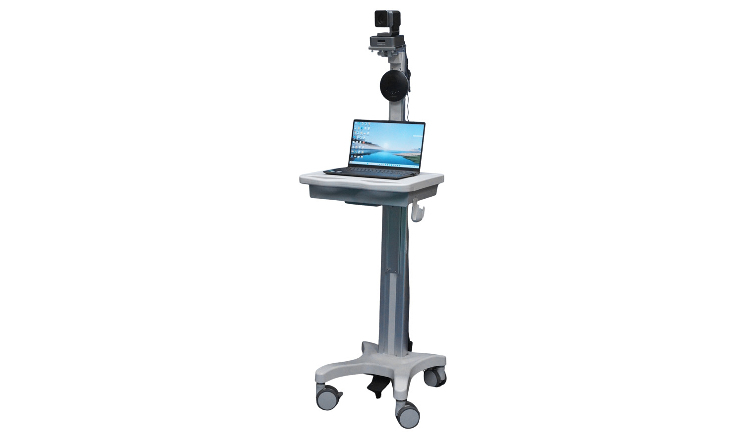 BZBGEAR BG-MR700-HSU10X-5M Medical-Grade Computer/Laptop Roll Cart/Stand with 10X PTZ Camera & Speakerphone for Enhanced Care Type-C