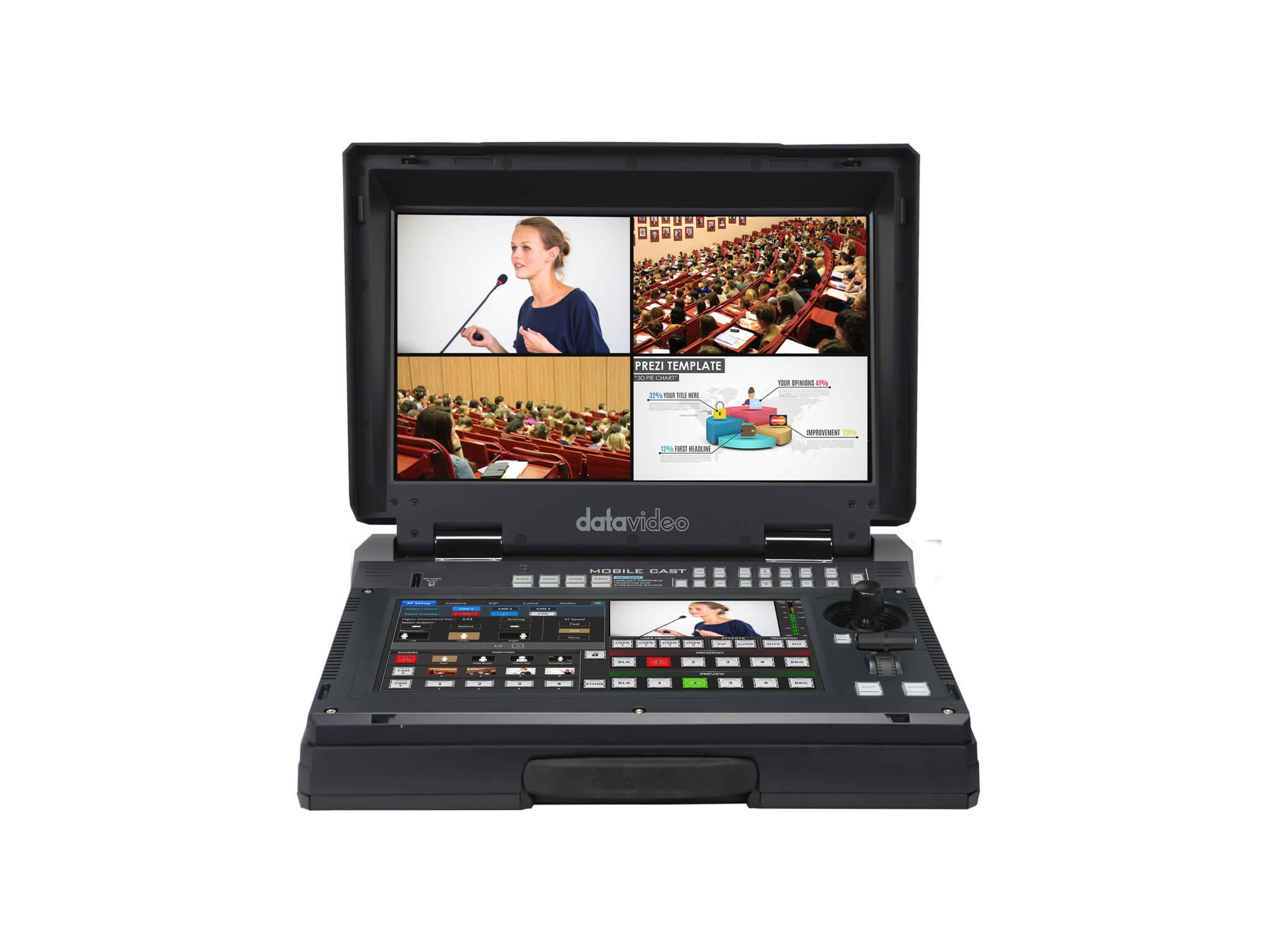 Datavideo HS-1650T HDBaseT 4-In 4-Out Tracking Studio / 14in Touchscreen / Streaming Recording