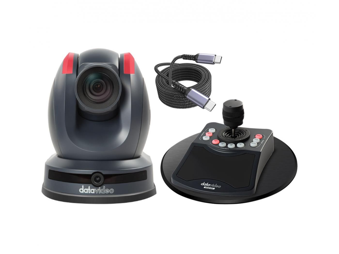 Datavideo Single Camera Streaming Package 30x PTZ Camera Package 1080p60 / PoE / Dual-Lens Auto-Tracking / Joystick Controller