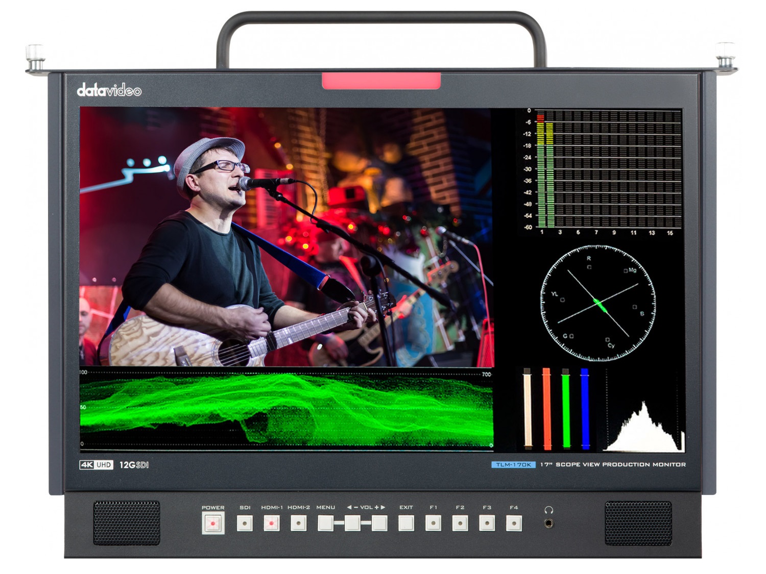 Datavideo TLM-170KM 4K 17 inch ScopeView Production Monitor-1U Foldable Rackmount Tray Unit