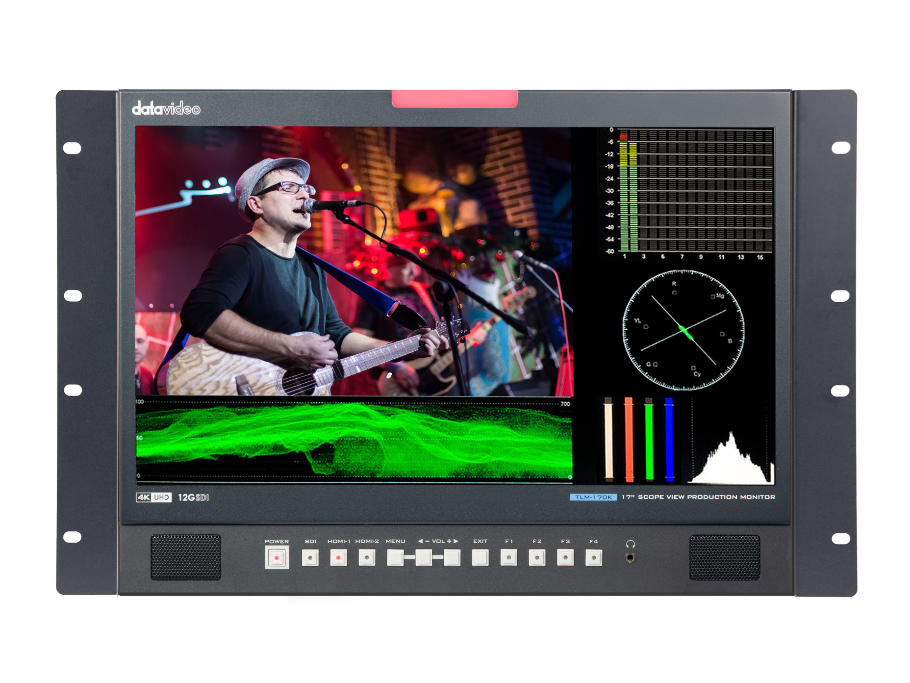 Datavideo TLM-170KR 17.3in 4K UHD ScopeView Rackmount Monitor / 12G-SDI / HDMI 2.0 / HDR