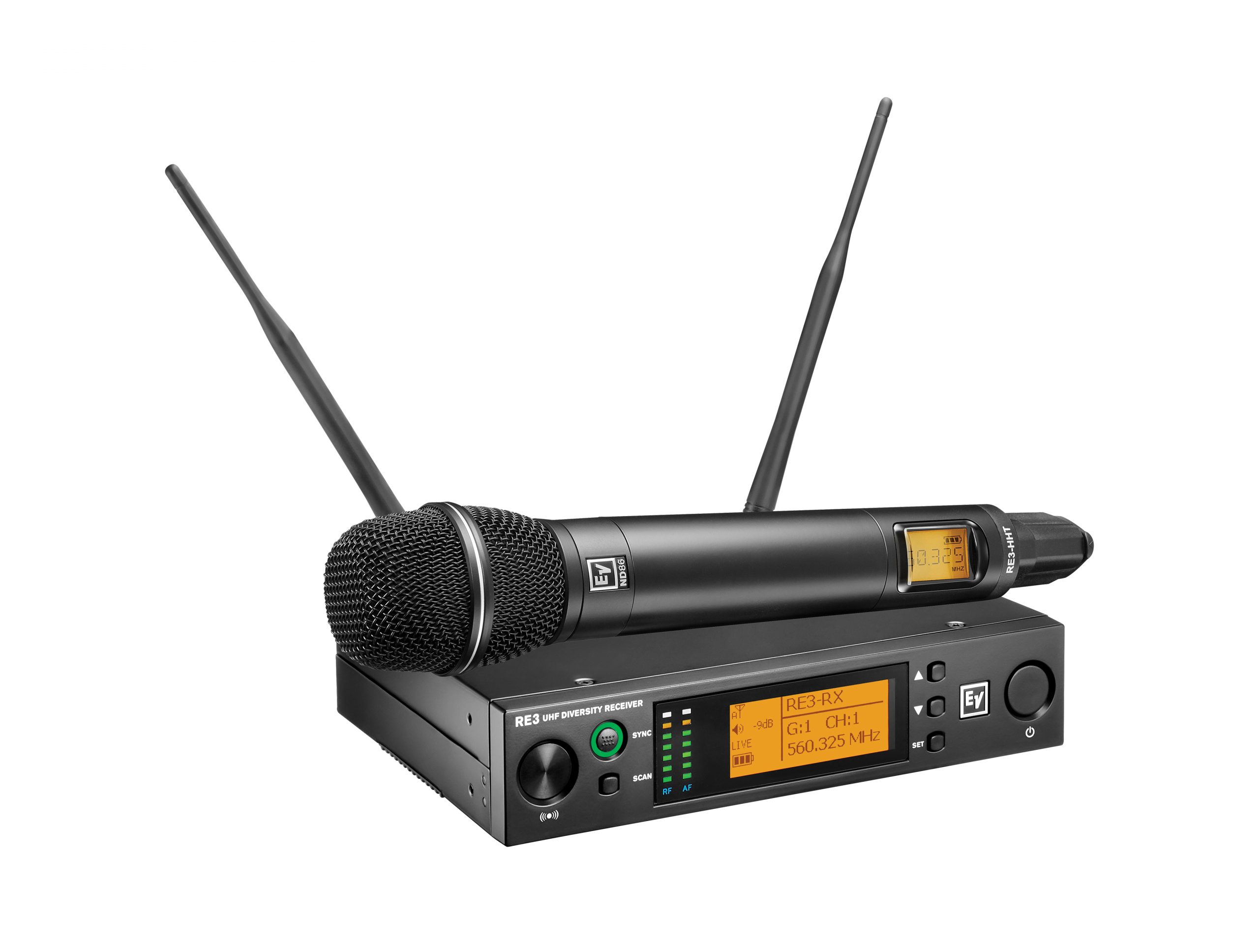 Electro-Voice RE3-ND86-5L Handheld UHF Wireless Set 488-524 MHz 5L Band 10/50 mW 1.25in Thread
