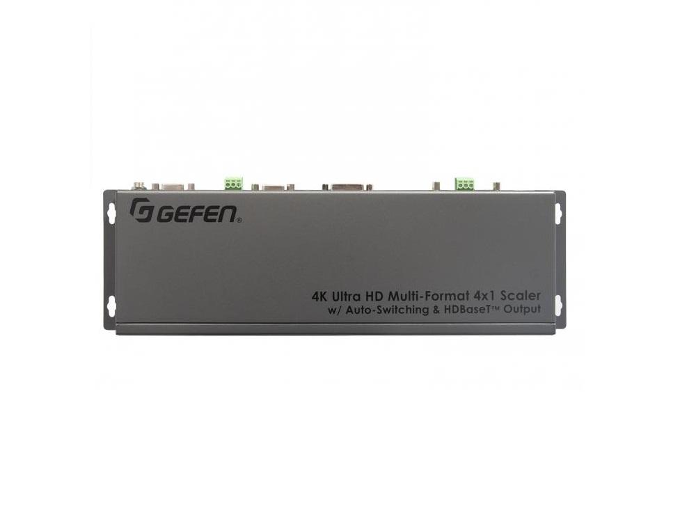 Gefen EXT-4K300A-MF-41-HBTLS 4K Ultra HD Multi-Format 4×1 Scaler with Auto-Switching and Split HDMI and HDBaseT Outputs