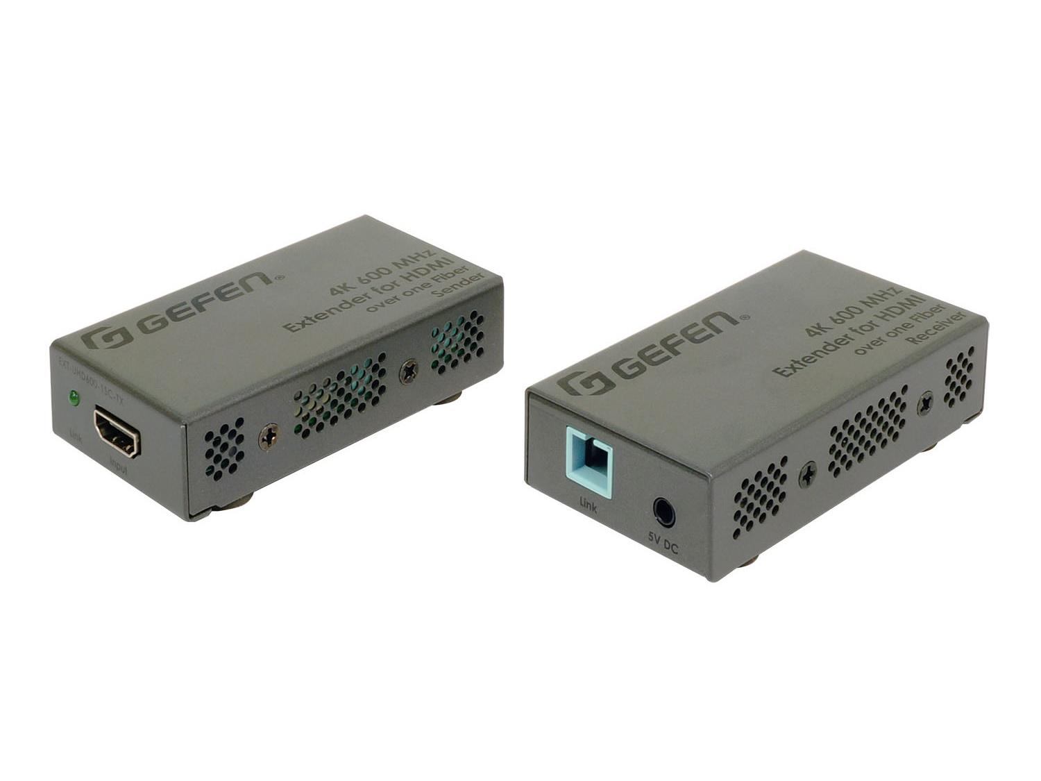 Gefen EXT-UHD600-1SC 4K UHD 600MHz HDMI Extender (Transmitter/Receiver) over 1xFiber-Optic Cable up to 200m