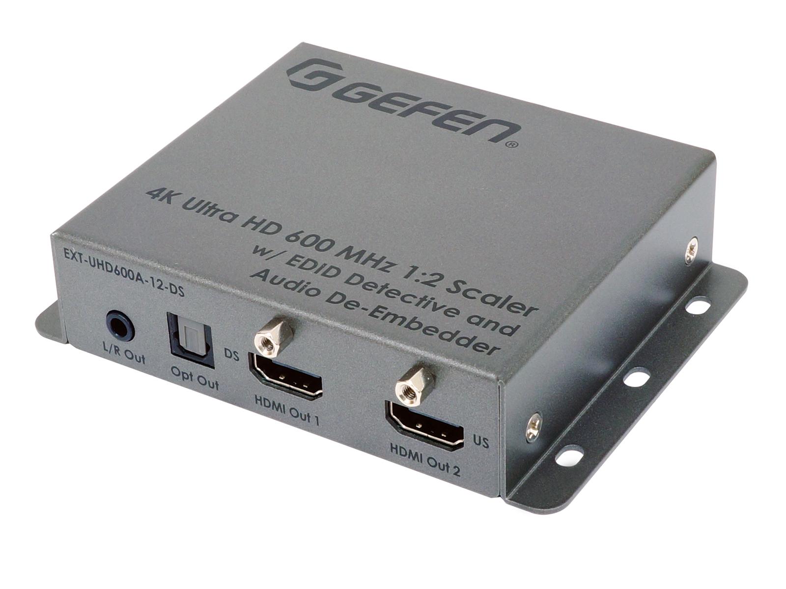 Gefen EXT-UHD600A-12-DS 4K Ultra HD 600 MHz 1×2 Scaler / Splitter HDR / EDID Detective / Audio De-Embedder
