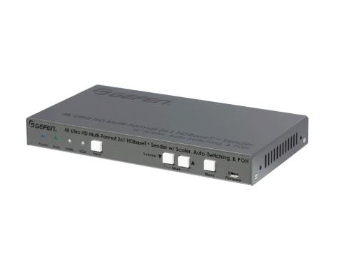 Gefen EXT-UHDV-HBTLS-TX 4K UHD Multi-Format 2×1 HDMI/VGA/HDBaseT Extender (Transmitter) with Scaler/Auto-Switching/POH