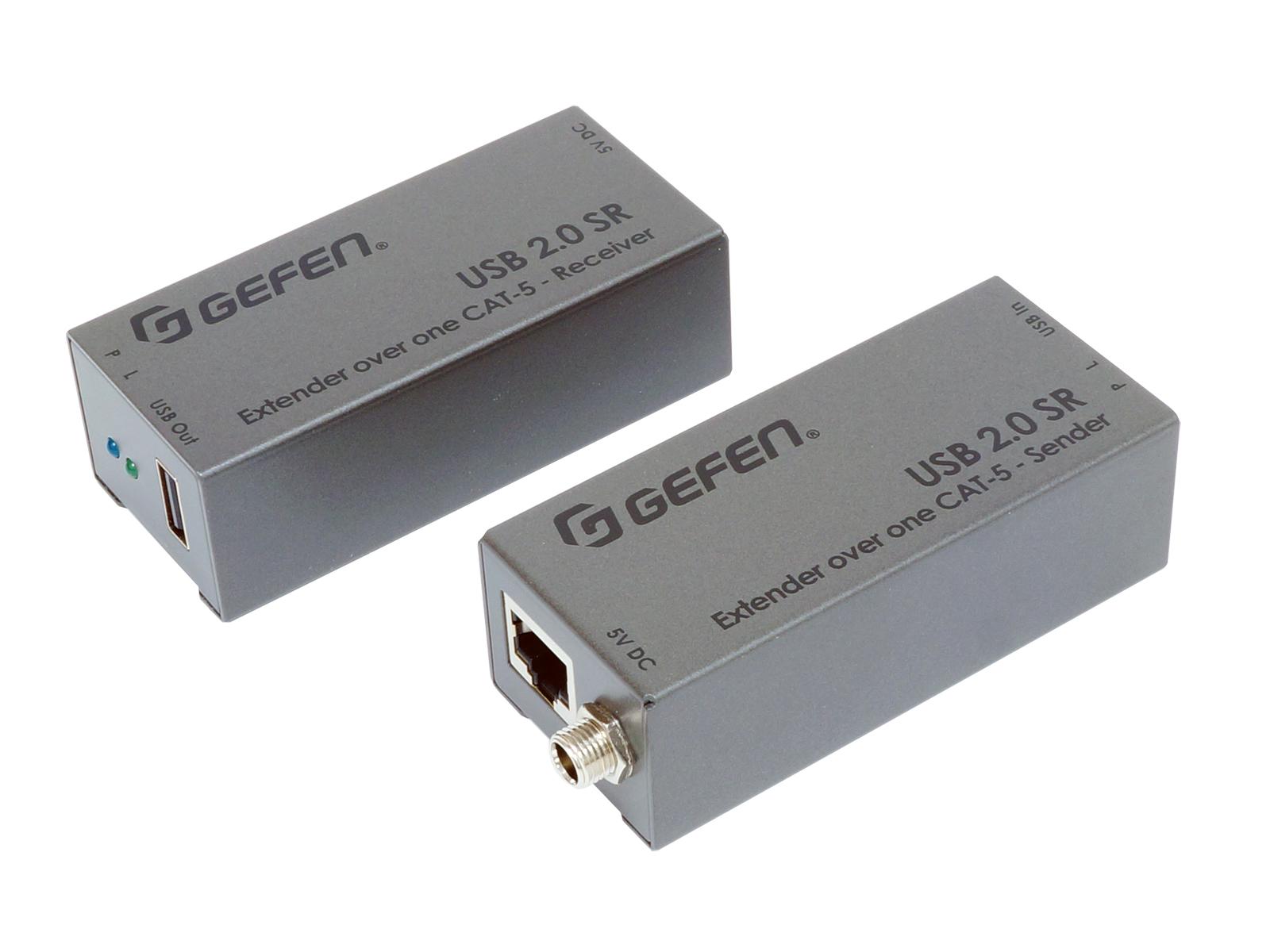 Gefen EXT-USB2.0-SR USB 2.0 Extender Sender/Receiver 50m 165ft Over CAT-5e / 480 Mbps / 2A