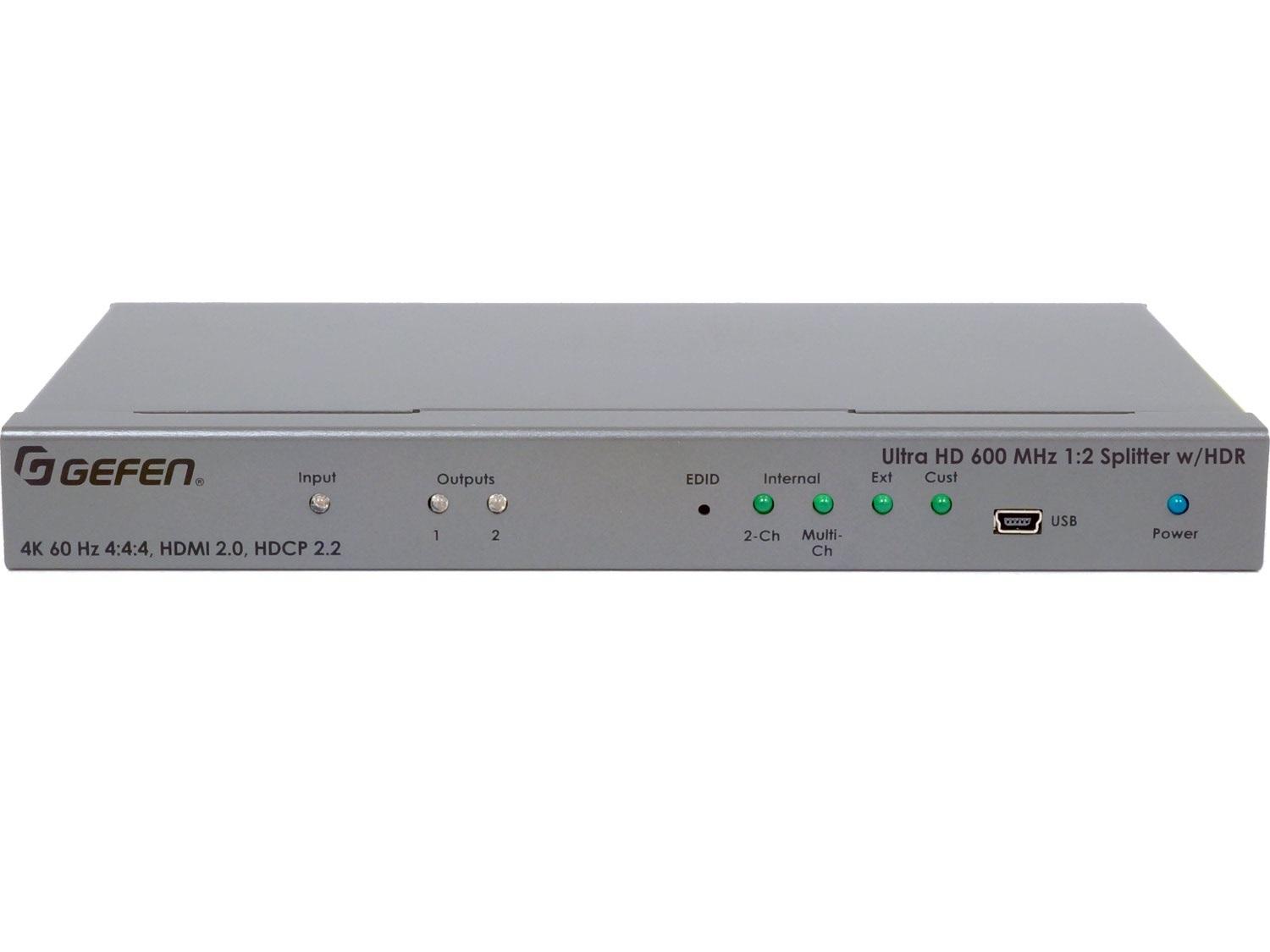 Gefen EXT-UHD600-12 Ultra HD 4K60Hz 4:4:4 HDMI 1×2 Splitter / HDR / HDCP2.2 / 600 MHz
