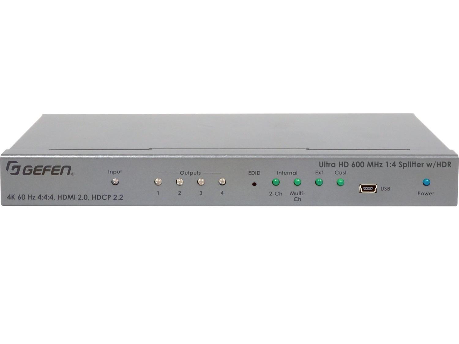 Gefen EXT-UHD600-14 Ultra HD 600 MHz 1×4 HDMI Splitter / 4K60 4:4:4 HDR / HDCP 2.2