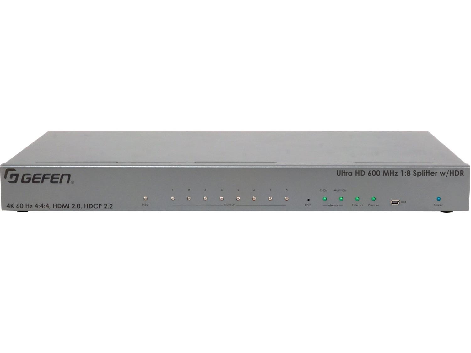 Gefen EXT-UHD600-18 4K 60Hz 4:4:4 HDMI Splitter 1×8 HDR / HDCP 2.2 600MHz LRP