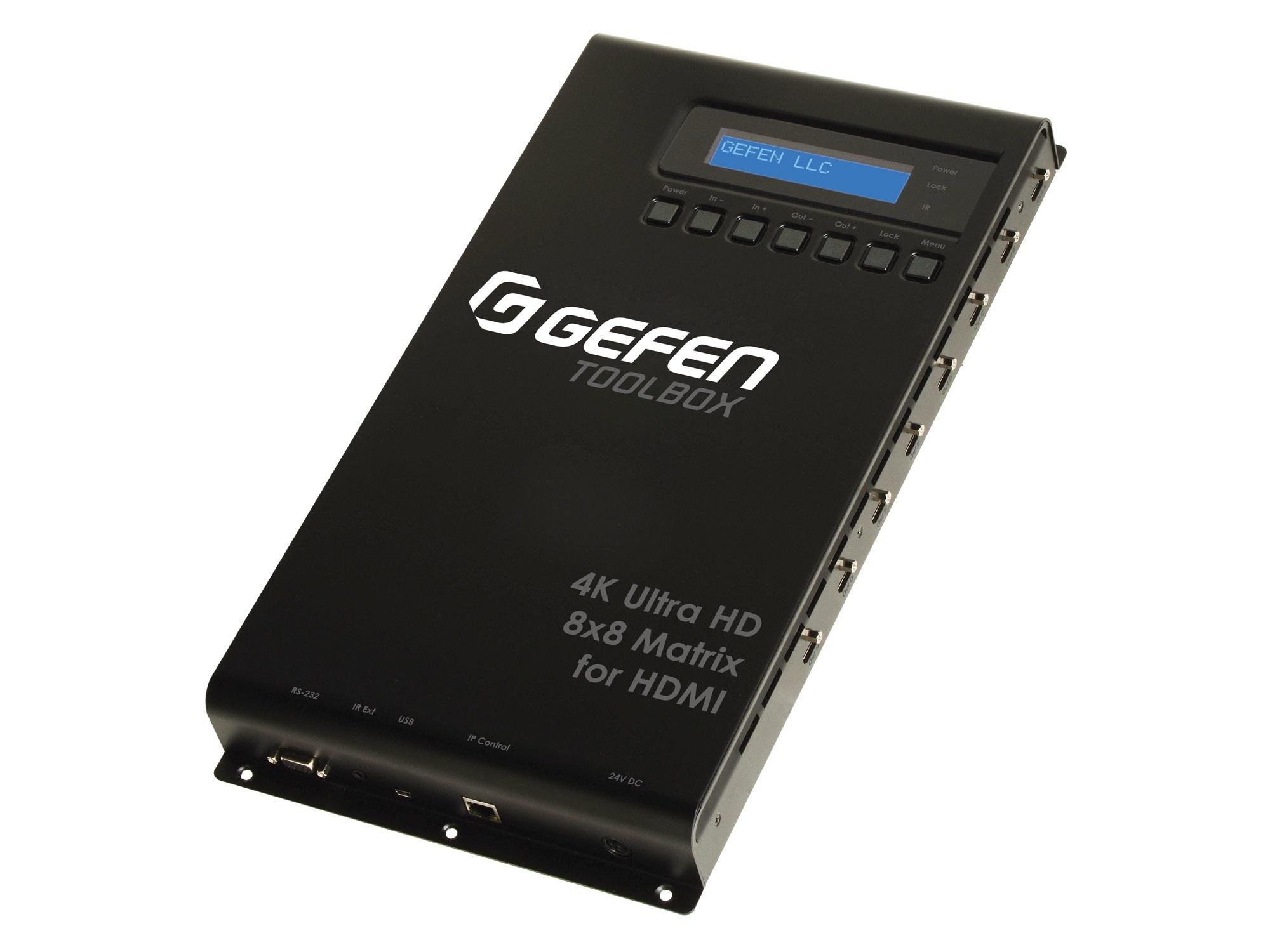Gefen GTB-HD4K2K-848-BLK 8×8 4K Ultra HD HDMI Matrix Switcher / HDCP 1.4 / 4K DCI 24Hz / 4K UHD 60Hz 4:2:0 / 7.1ch