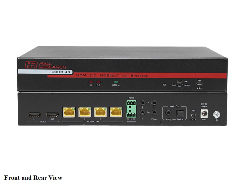 Hall Technologies ECHO-4S 4 Channel HDBaseT Splitter (Sender)