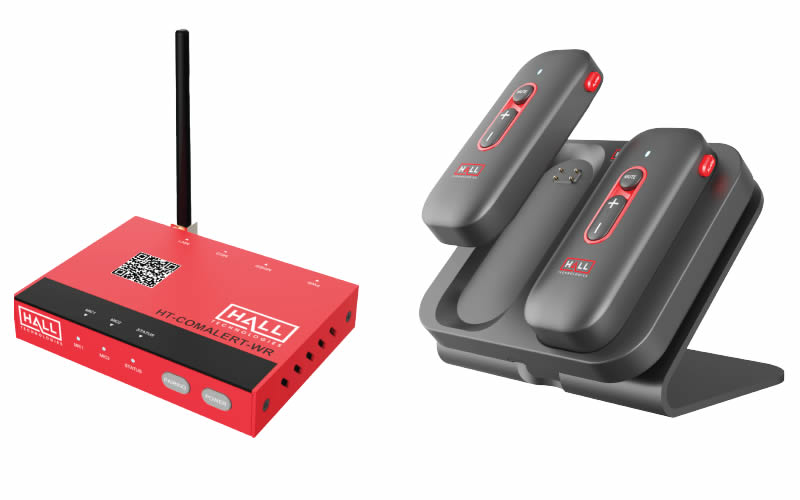 Hall Technologies HT-COMALERT-KIT ComAlert Wireless Mics, Charging Base Stand, and Wireless Receiver