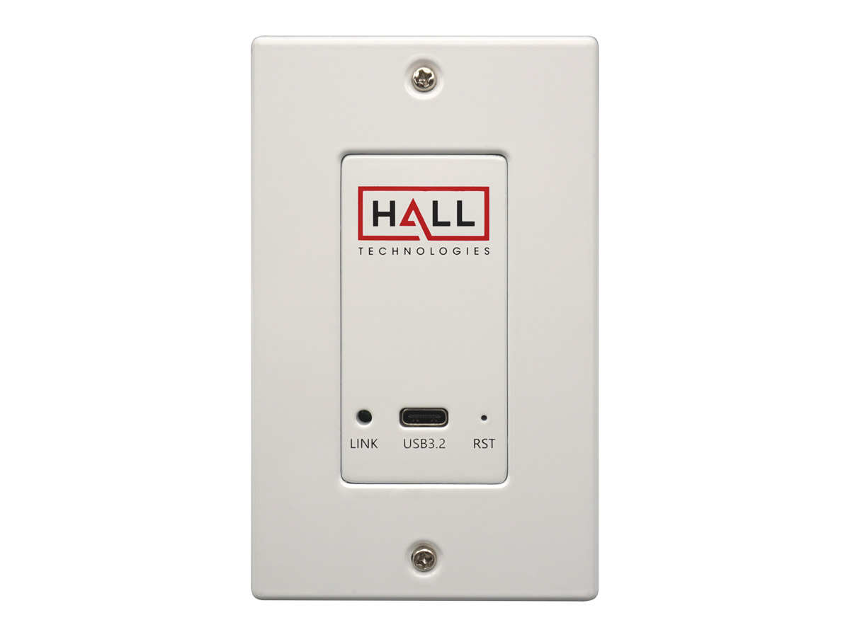 Hall Technologies HT-DSCV3-TX-WP HDBaseT USB3.2 Extender TX Wall Plate / USB-C Hub / 5Gbps / 90m / RS-232 / PoH