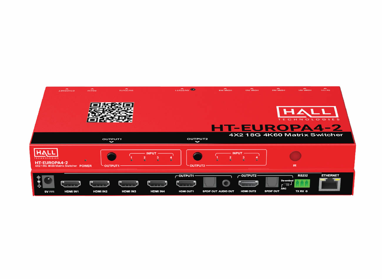 Hall Technologies HT-EUROPA4-2 4x2 18G 4K60 Matrix Switcher