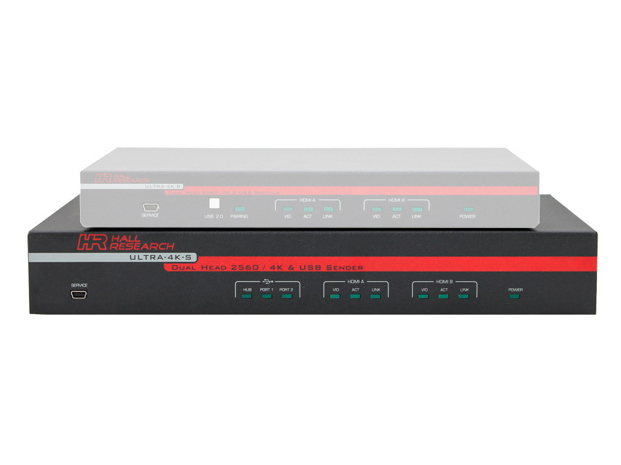 Hall Technologies ULTRA-4K-S-X Dual-Head HDMI and USB 2.0 KVM Extender (Transmitter/ w/o accessories)