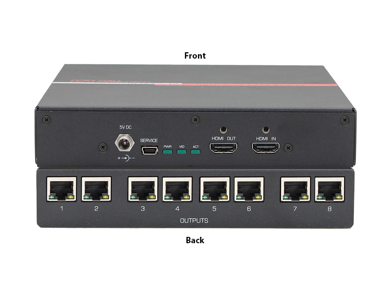 Hall Technologies ULTRA-V-8S-X 1×8 4K UHD HDMI Splitter/Extender (Transmitter) over 1 CAT6 to 100m/328ft (w/o accessories)