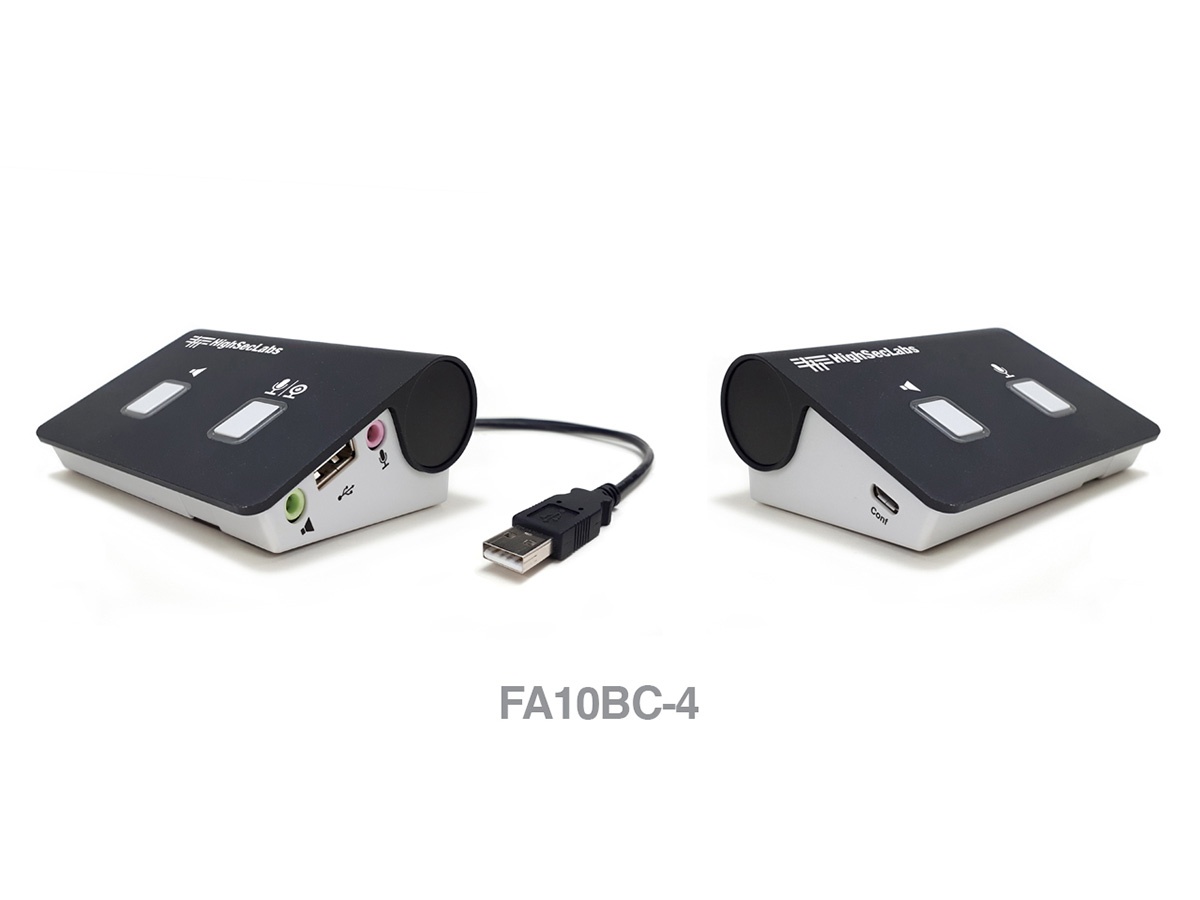 High Sec Labs FA10BC-4 USB to Analog Audio Diode / Unidirectional Audio / Mic / Camera Support / Low-Pass Filter