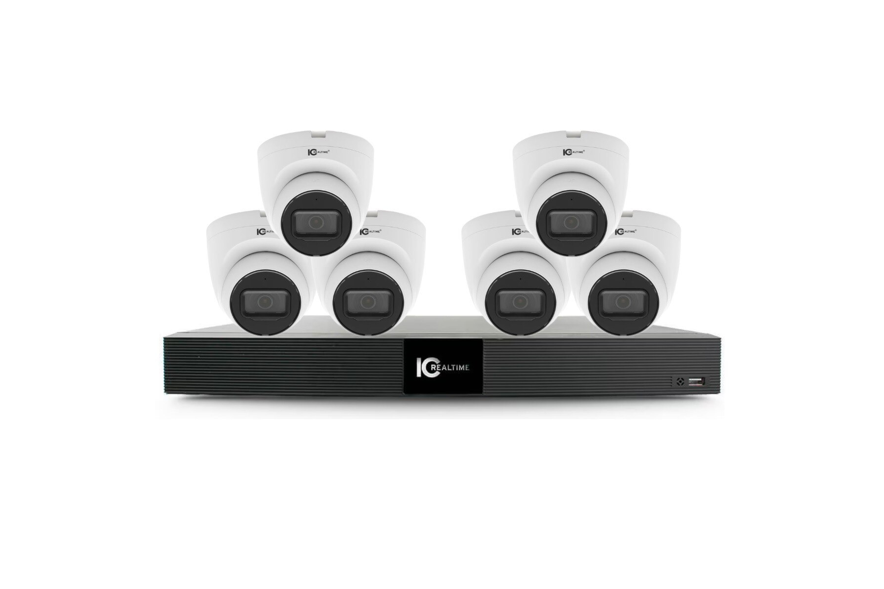 ICRealtime Baseline-View-Kit-4K Baseline View Kit 4K- NVR-FX08POE-1U16MP1-4TB1 + 6x IPEG-E80F-IRW2 cameras