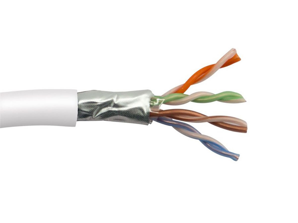 ICRealtime CAT5E-SHP-WT CAT5E SHIELDED PLENUM 350 MHz 24AWG SOLID BC 4PR CABLE, WHITE