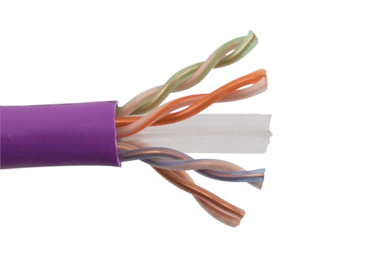 ICRealtime CAT6-P-PUR CAT6 PLENUM- ENHANCED 550 MHz SOLID BC 4PR UTP CABLE, PURPLE