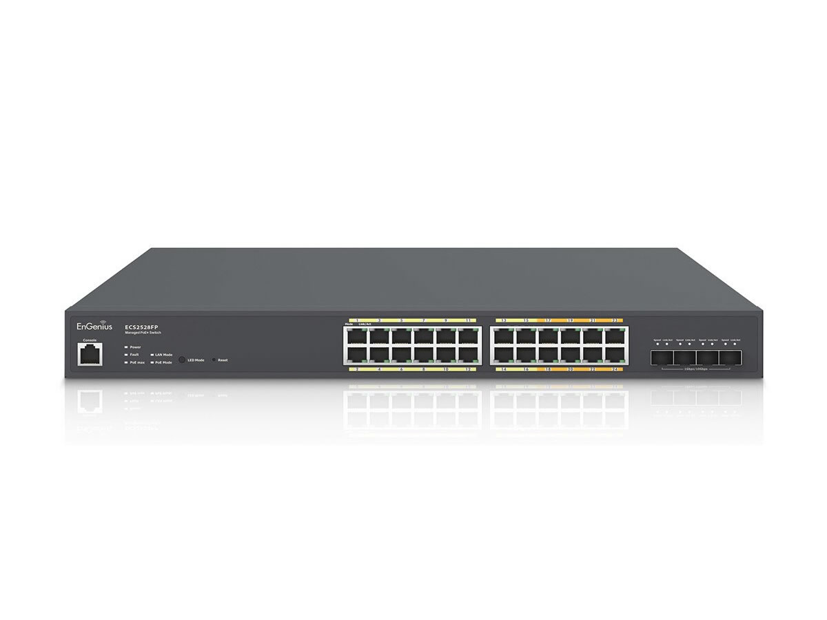ICRealtime ECS2528FP Cloud-Managed 24-Port PoE+ 410W Multi-Gig Switch / 4 SFP+ Slots