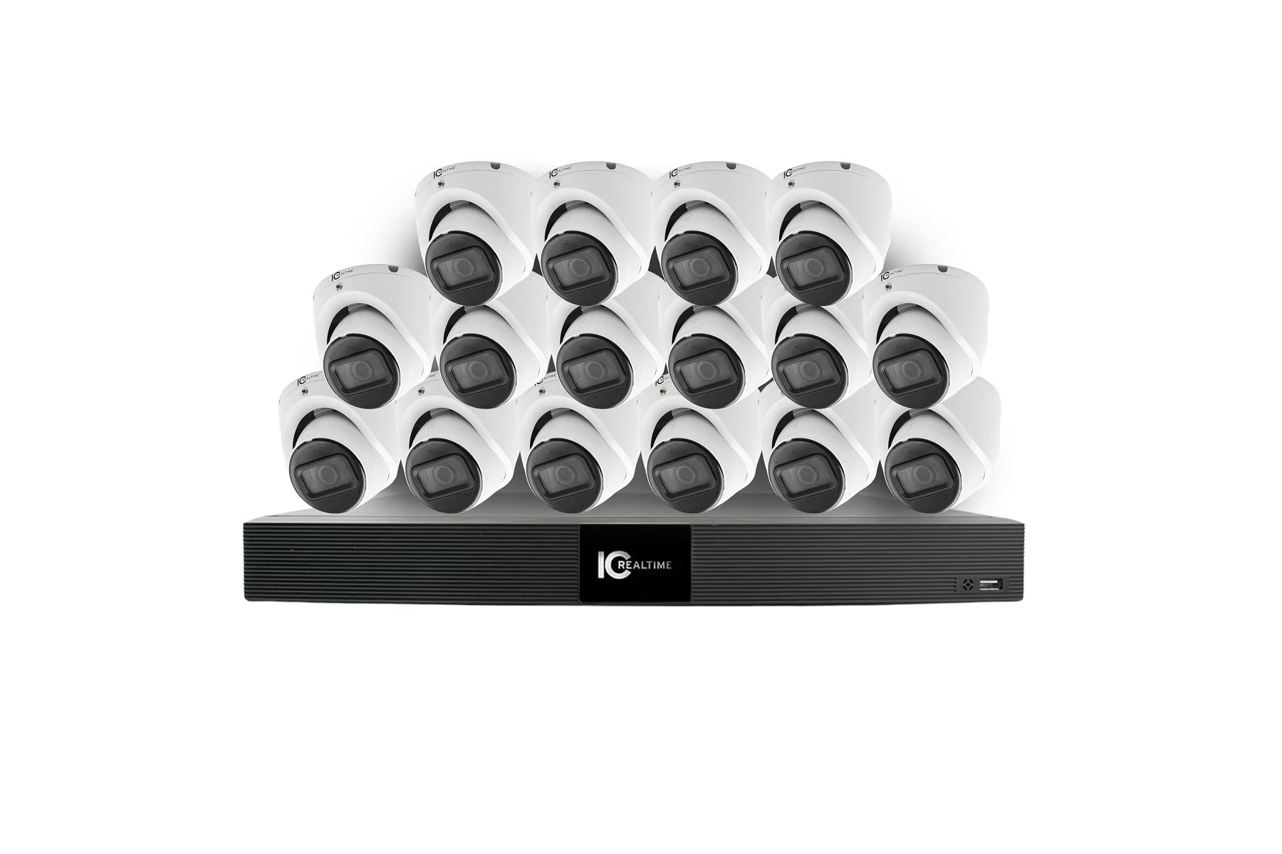 ICRealtime Expand View Kit 4K Expand View Kit 4K- NVR-FX16POE-1U16MP1-6TB1 + 16x IPEG-E80F-IRW2 cameras